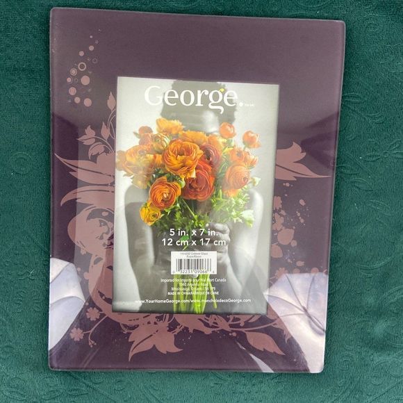 🌿4/$35🌿GEORGE Purple Floral Picture Frame - Picture 2 of 4